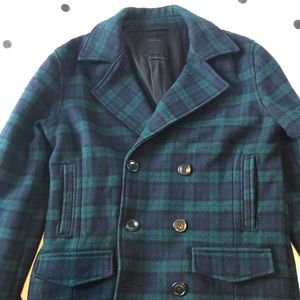 Life After Denim Green/Blue Wool Peacoat - Med